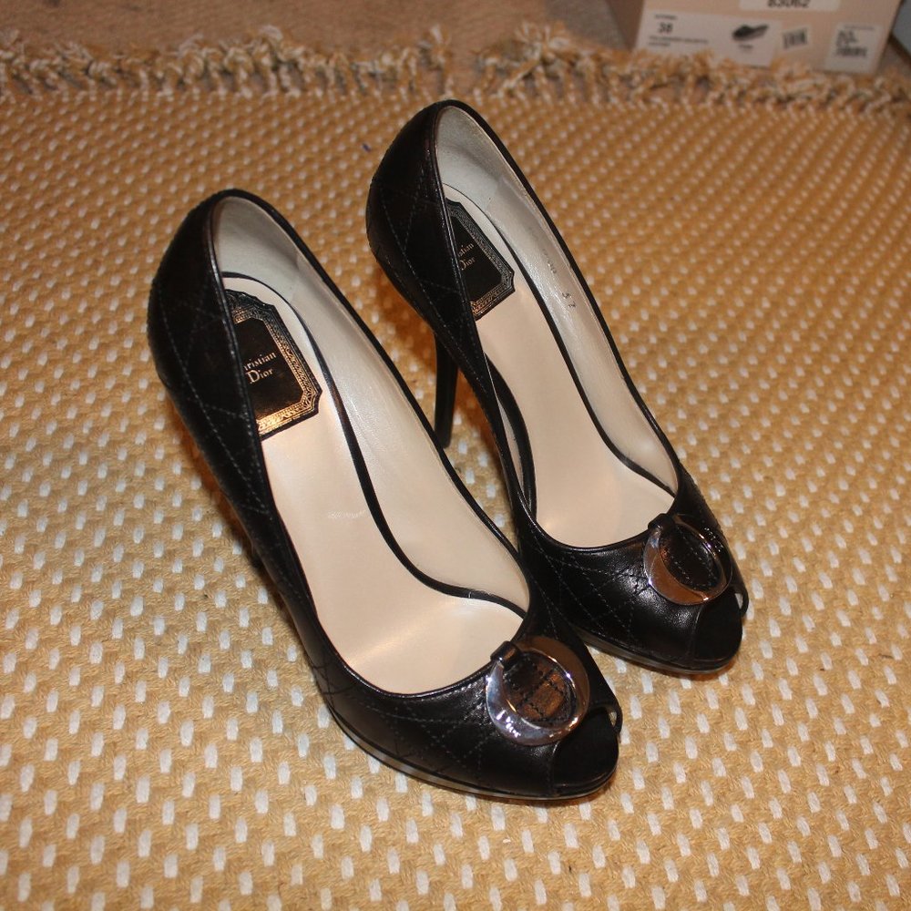 O De Dior pump noir cannage lambskin - Picture 9 of 13